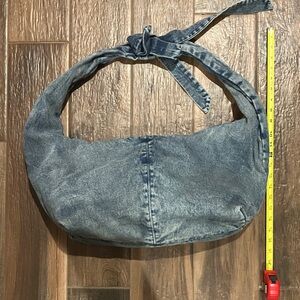 No Boundaries Denim Hobo Bag